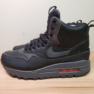 Nike Women's Size 8 Air Max 1 Sneakerboot Black Red Chunky Sporty Streetwear
